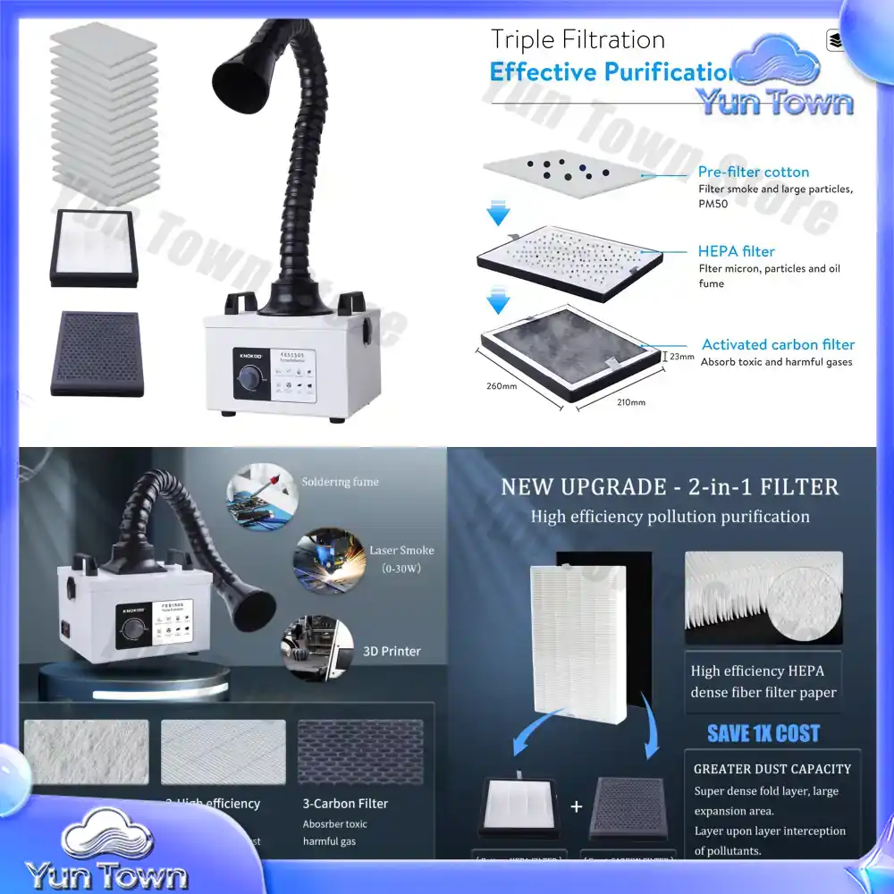 100W Motor Laser Smoke Purifie - Industrial Laser Fume Extractor review and price